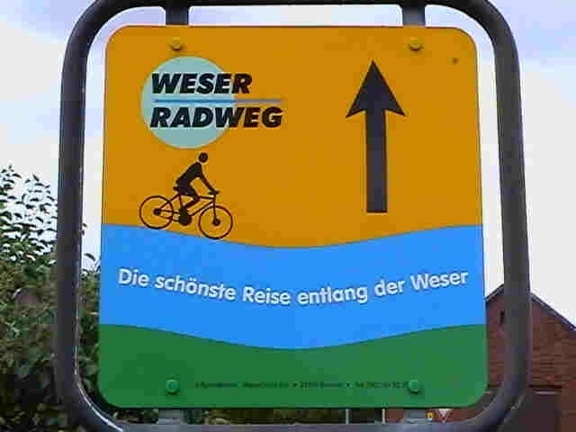 Weserradweg Schild